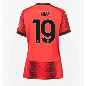 AC Milan Theo Hernandez #19 Replica Home Stadium Shirt for Women 2023-24 Short Sleeve